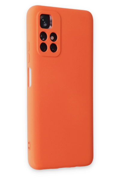 Newface Xiaomi Redmi Note 11T Kılıf Nano içi Kadife Silikon - Turuncu resmi