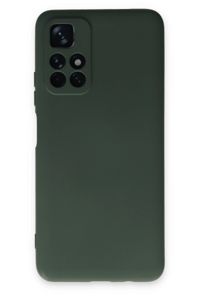 Newface Xiaomi Redmi Note 11T Kılıf Nano içi Kadife Silikon - Koyu Yeşil resmi