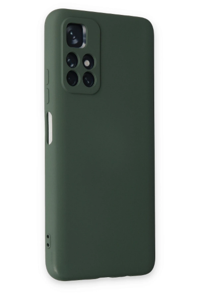 Newface Xiaomi Redmi Note 11T Kılıf Nano içi Kadife Silikon - Koyu Yeşil resmi