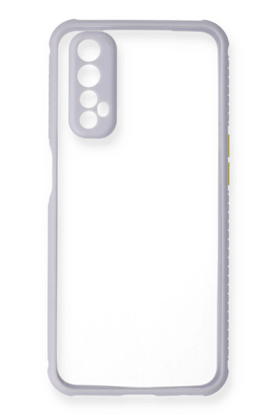 Newface Realme 7 Kılıf Miami Şeffaf Silikon - Lila resmi
