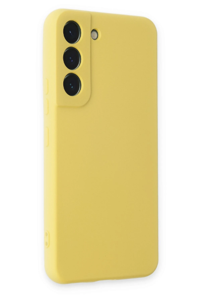 Newface Samsung Galaxy S22 Kılıf Nano içi Kadife Silikon - Sarı resmi