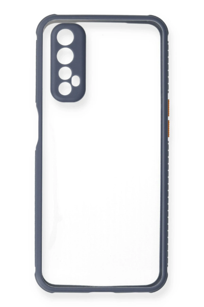 Newface Realme 7 Kılıf Miami Şeffaf Silikon - Gri resmi
