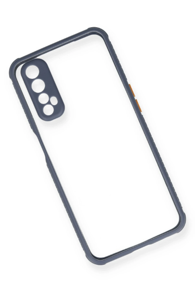 Newface Realme 7 Kılıf Miami Şeffaf Silikon - Gri resmi