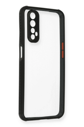 Newface Realme 7 Kılıf Miami Şeffaf Silikon - Siyah resmi