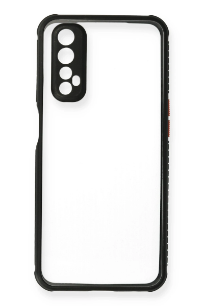 Newface Realme 7 Kılıf Miami Şeffaf Silikon - Siyah resmi
