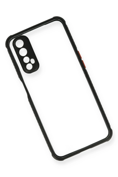 Newface Realme 7 Kılıf Miami Şeffaf Silikon - Siyah resmi