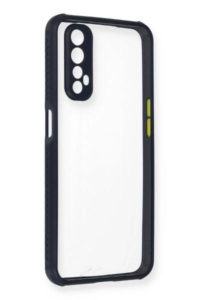 Newface Realme 7 Kılıf Miami Şeffaf Silikon - Lacivert resmi