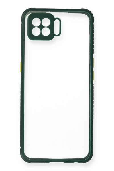 Newface Oppo A73 Kılıf Miami Şeffaf Silikon - Koyu Yeşil resmi