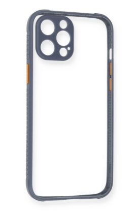 Newface iPhone 12 Pro Kılıf Miami Şeffaf Silikon - Gri resmi