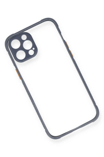 Newface iPhone 12 Pro Kılıf Miami Şeffaf Silikon - Gri resmi