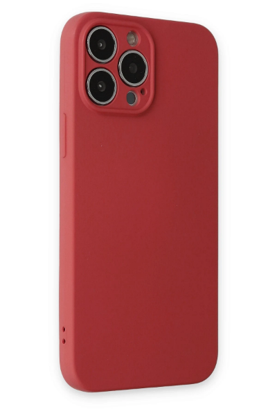 Newface iPhone 13 Pro Max Kılıf Nano içi Kadife Silikon - Kiremit resmi