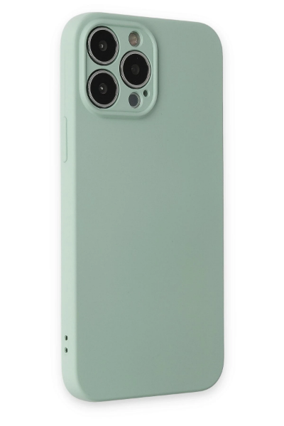 Newface iPhone 13 Pro Max Kılıf Nano içi Kadife Silikon - Su Yeşili resmi