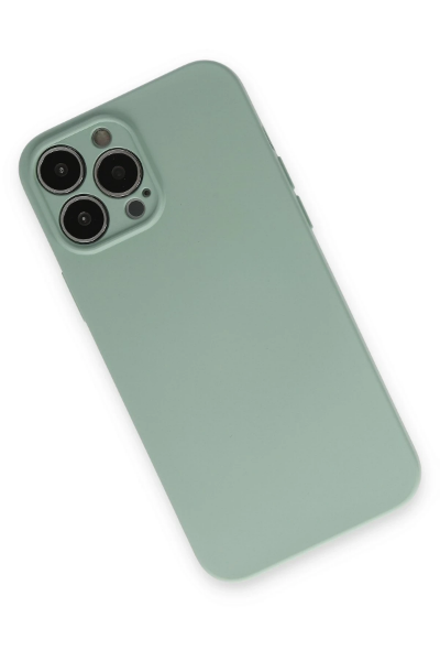 Newface iPhone 13 Pro Max Kılıf Nano içi Kadife Silikon - Su Yeşili resmi
