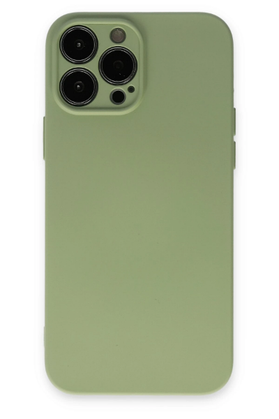 Newface iPhone 13 Pro Kılıf Nano içi Kadife Silikon - Yeşil resmi