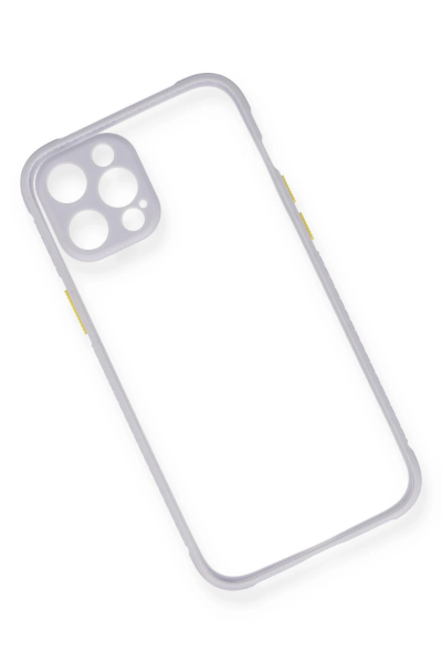 Newface iPhone 12 Pro Kılıf Miami Şeffaf Silikon - Lila resmi