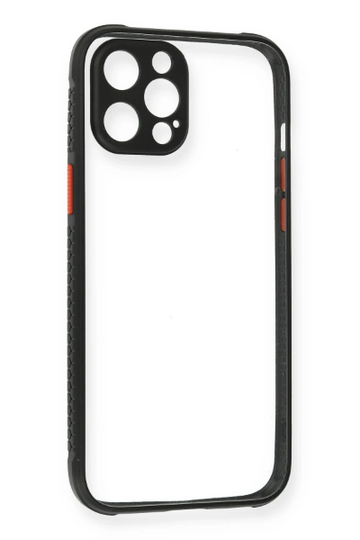 Newface iPhone 12 Pro Kılıf Miami Şeffaf Silikon - Siyah resmi