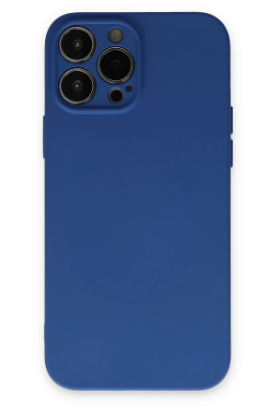 Newface iPhone 13 Pro Kılıf Nano içi Kadife Silikon - Lacivert resmi