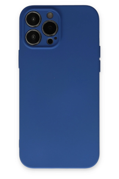 Newface iPhone 13 Pro Kılıf Nano içi Kadife Silikon - Lacivert resmi