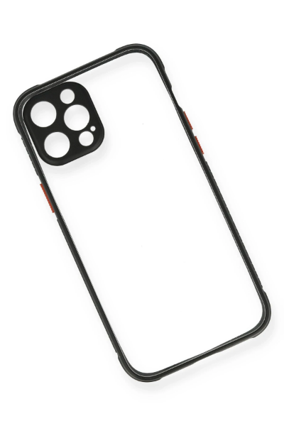 Newface iPhone 12 Pro Kılıf Miami Şeffaf Silikon - Siyah resmi