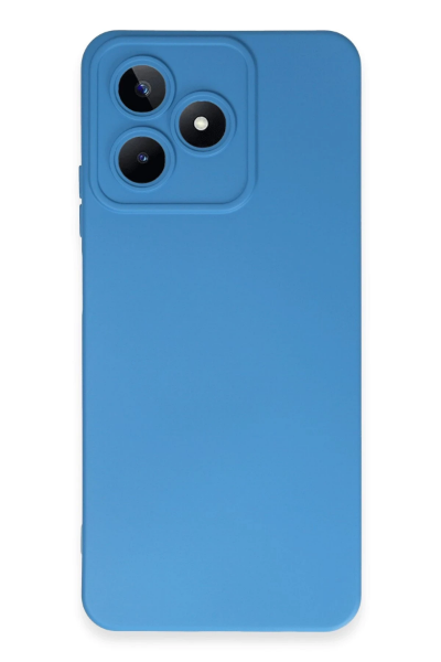 Newface Realme C53 Kılıf Nano içi Kadife Silikon - Mavi resmi