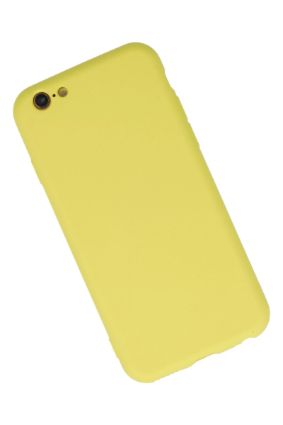 Newface iPhone 6 Plus Kılıf Nano içi Kadife Silikon - Sarı resmi