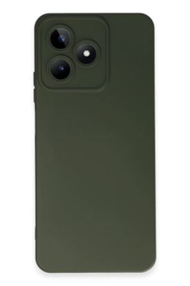 Newface Realme C53 Kılıf Nano içi Kadife Silikon - Koyu Yeşil resmi