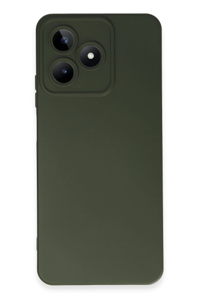 Newface Realme C53 Kılıf Nano içi Kadife Silikon - Koyu Yeşil resmi