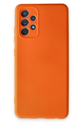 Newface Samsung Galaxy A52 Kılıf Nano içi Kadife Silikon - Turuncu resmi