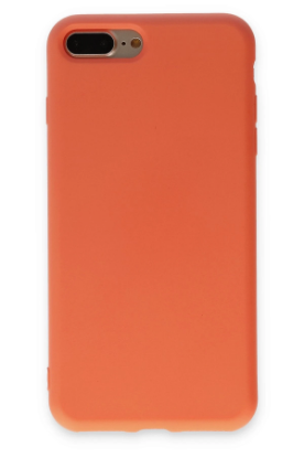 Newface iPhone 7 Plus Kılıf Nano içi Kadife Silikon - Turuncu resmi