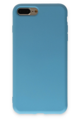 Newface iPhone 7 Plus Kılıf Nano içi Kadife Silikon - Mavi resmi