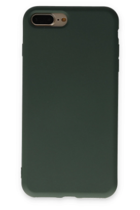 Newface iPhone 7 Plus Kılıf Nano içi Kadife Silikon - Koyu Yeşil resmi