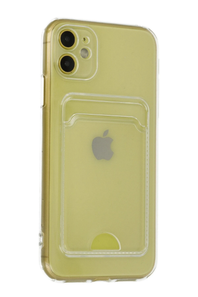 Newface iPhone 11 Kılıf Kart Şeffaf Silikon - Şeffaf resmi