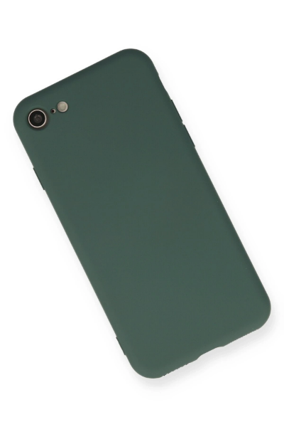 Newface iPhone 7 Kılıf Nano içi Kadife Silikon - Koyu Yeşil resmi