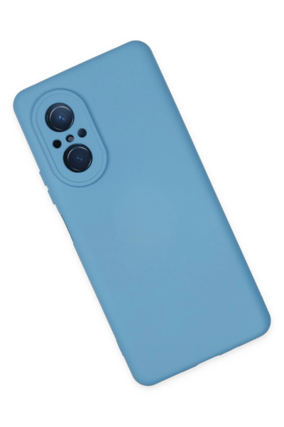 Newface Huawei Nova 9 SE Kılıf Nano içi Kadife Silikon - Mavi resmi