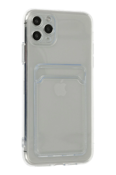 Newface iPhone 11 Pro Max Kılıf Kart Şeffaf Silikon - Şeffaf resmi