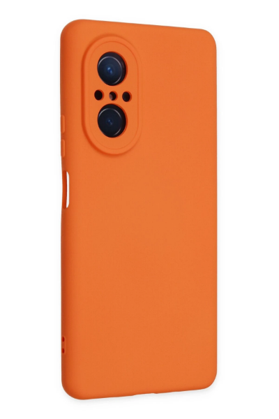Newface Huawei Nova 9 SE Kılıf Nano içi Kadife Silikon - Turuncu resmi