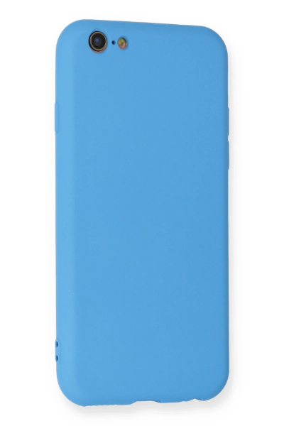 Newface iPhone 6 Kılıf Nano içi Kadife Silikon - Mavi resmi