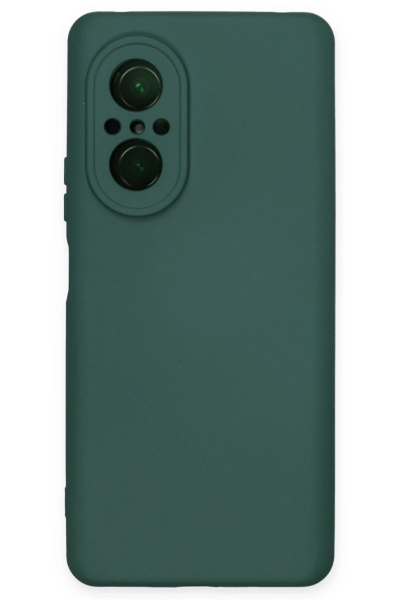 Newface Huawei Nova 9 SE Kılıf Nano içi Kadife Silikon - Koyu Yeşil resmi
