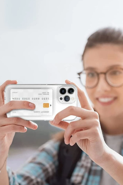 Newface iPhone 13 Kılıf Kart Şeffaf Silikon - Şeffaf resmi