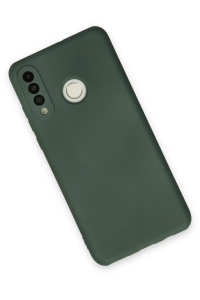 Newface Huawei P30 Lite Kılıf Nano içi Kadife Silikon - Koyu Yeşil resmi