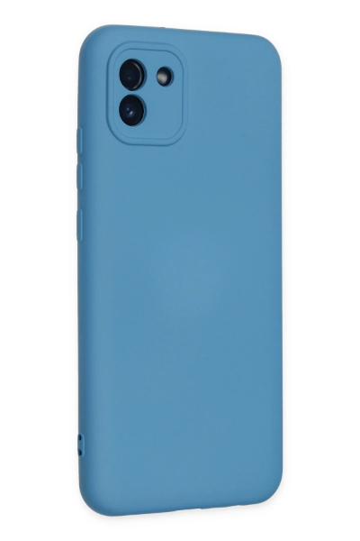 Newface Samsung Galaxy A03 Kılıf Nano içi Kadife Silikon - Mavi resmi