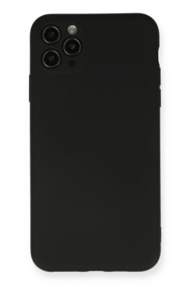 Newface iPhone 11 Pro Max Kılıf Nano içi Kadife Silikon - Siyah resmi