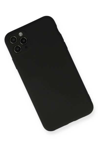 Newface iPhone 11 Pro Max Kılıf Nano içi Kadife Silikon - Siyah resmi