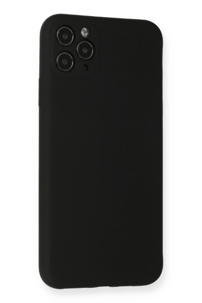 Newface iPhone 11 Pro Max Kılıf Nano içi Kadife Silikon - Siyah resmi