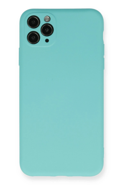 Newface iPhone 11 Pro Max Kılıf Nano içi Kadife Silikon - Turkuaz resmi