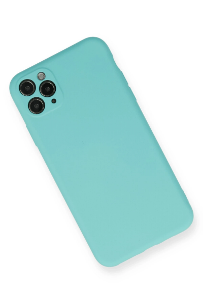 Newface iPhone 11 Pro Max Kılıf Nano içi Kadife Silikon - Turkuaz resmi