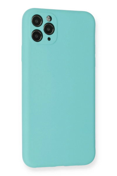 Newface iPhone 11 Pro Max Kılıf Nano içi Kadife Silikon - Turkuaz resmi