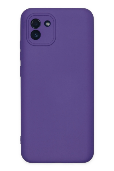 Newface Samsung Galaxy A03 Kılıf Nano içi Kadife Silikon - Mor resmi