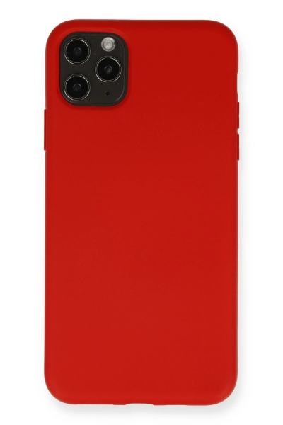 Newface iPhone 11 Pro Max Kılıf Nano içi Kadife Silikon - Kırmızı resmi