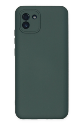 Newface Samsung Galaxy A03 Kılıf Nano içi Kadife Silikon - Koyu Yeşil resmi